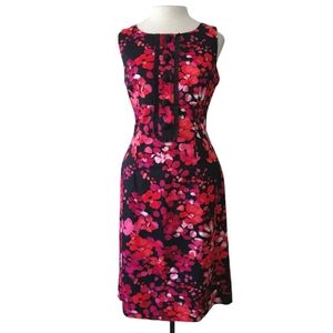 NWT London Times Floral Black Sleeveless Multicolor Dress size 8